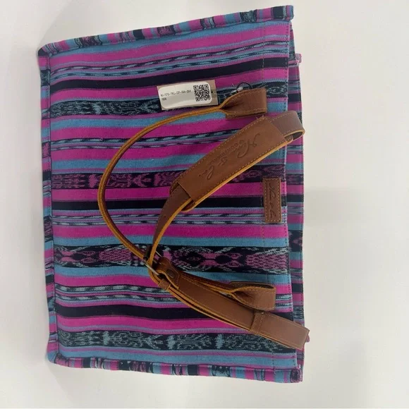 Nena & Co. 13in x 17in One Of A Kind Guatemala Travel Tote Bag Purple,blue,blk - Picture 2 of 12